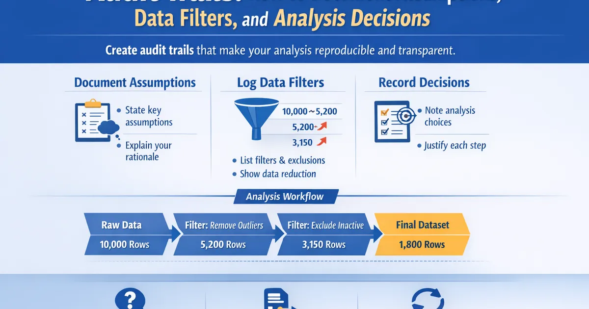 Audit Trails: How to Document Assumptions, Data Filters, and Analysis Decisions