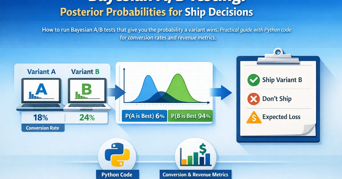 Bayesian A/B Testing: Posterior Probabilities for Ship Decisions