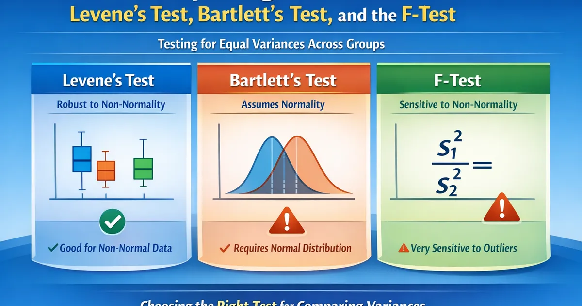 Comparing Variances: Levene's Test, Bartlett's Test, and the F-Test
