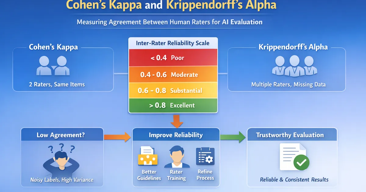 Inter-Rater Reliability: Cohen's Kappa and Krippendorff's Alpha