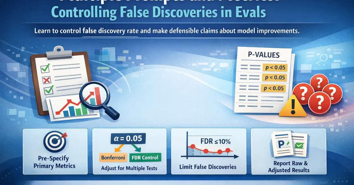 Multiple Prompts and Metrics: Controlling False Discoveries in Evals