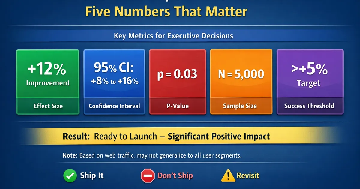 The One-Slide Experiment Readout: Five Numbers That Matter