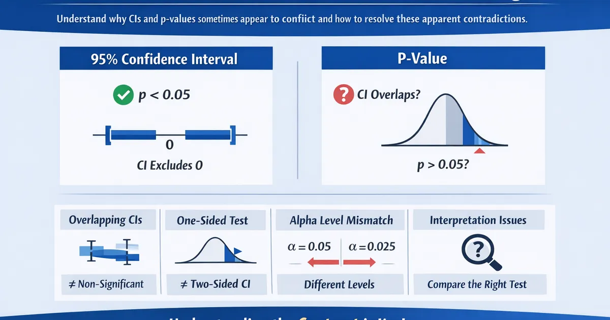 When Confidence Intervals and P-Values Seem to Disagree